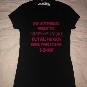 Off White my boyfriend flock fitted tee in black